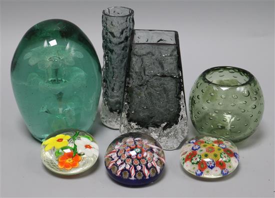 A Victorian glass dump and other glassware